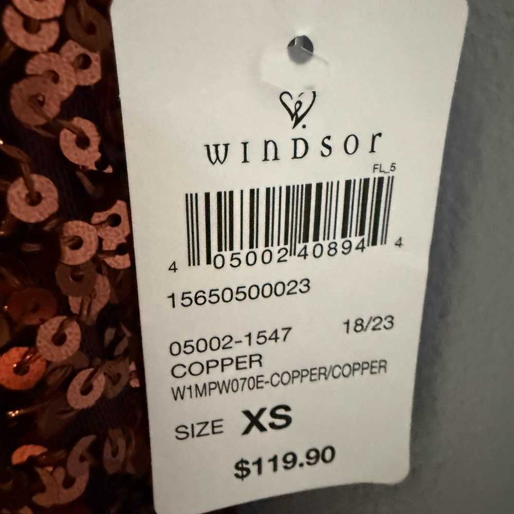 NWT Windsor Lyla Formal Sequined Floor Length Gown in Copper Women’s Size XS‎ - Picture 12 of 12